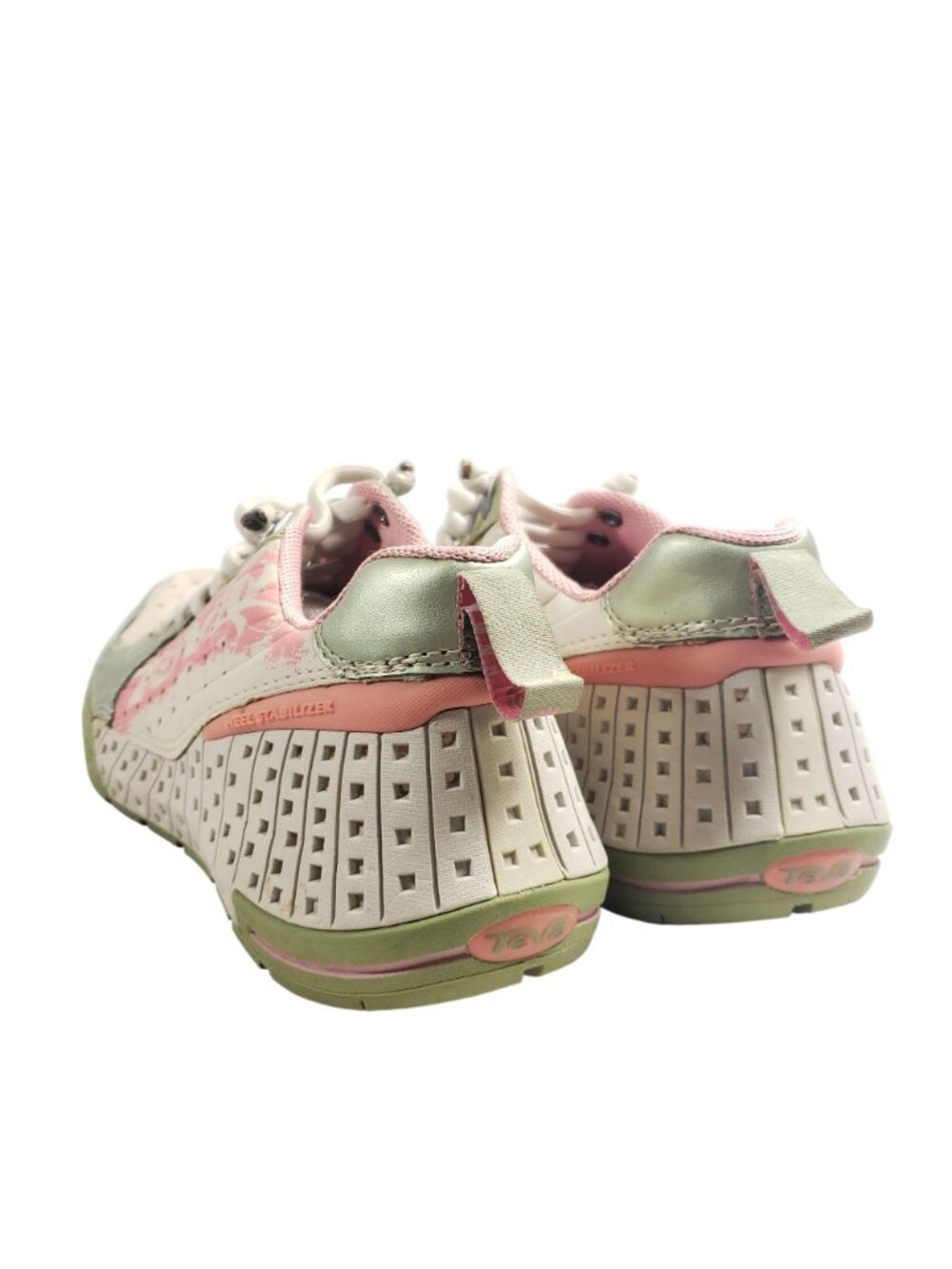 Teva Womens Size 8 Athletic Sneakers Pastel Green & Pink Breathable - Picture 5 of 9